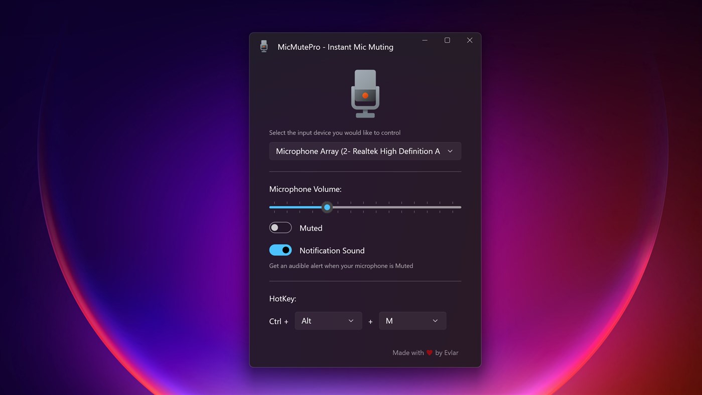 #1. MicMutePro - Instant Mic Muting (Windows) 由: Evlar