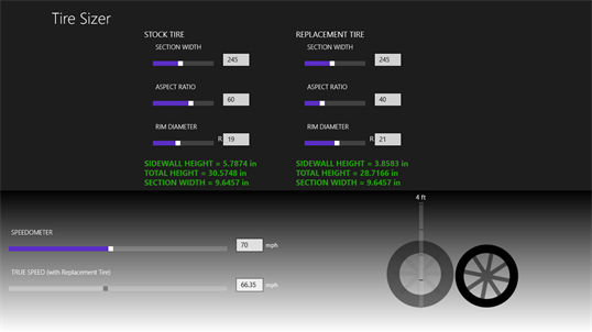 Tire Sizer screenshot 2