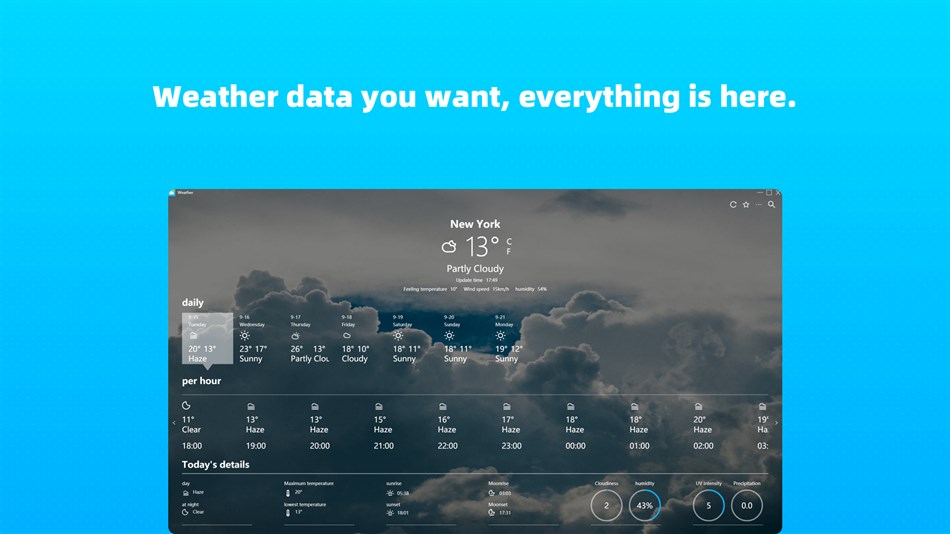 Weather - Weather forecast live weather app (Windows) Göre: Wuhan Net Power Technology Co., Ltd