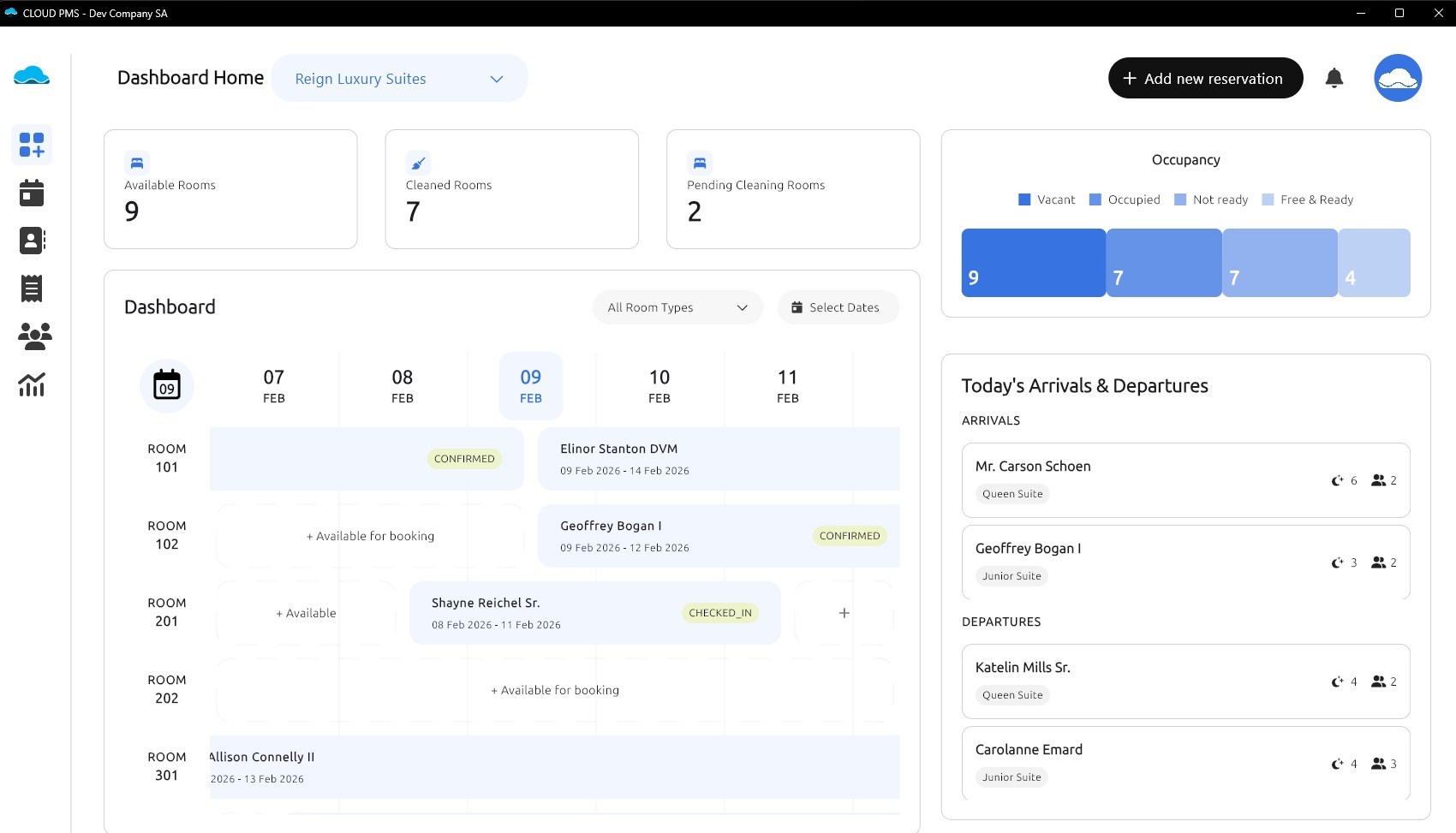 Business Cloud PMS screenshot