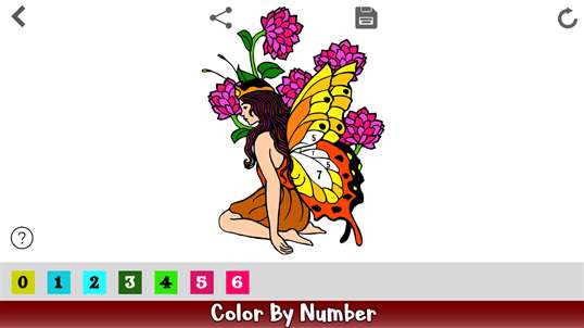 Fairy Color by Number - Girls Coloring Book pages screenshot 2