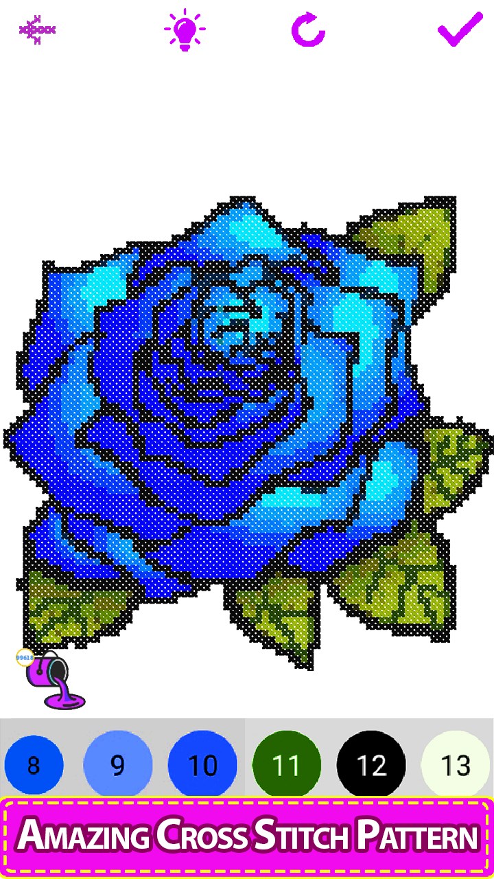get flowers cross stitch  adult colornumber book pages