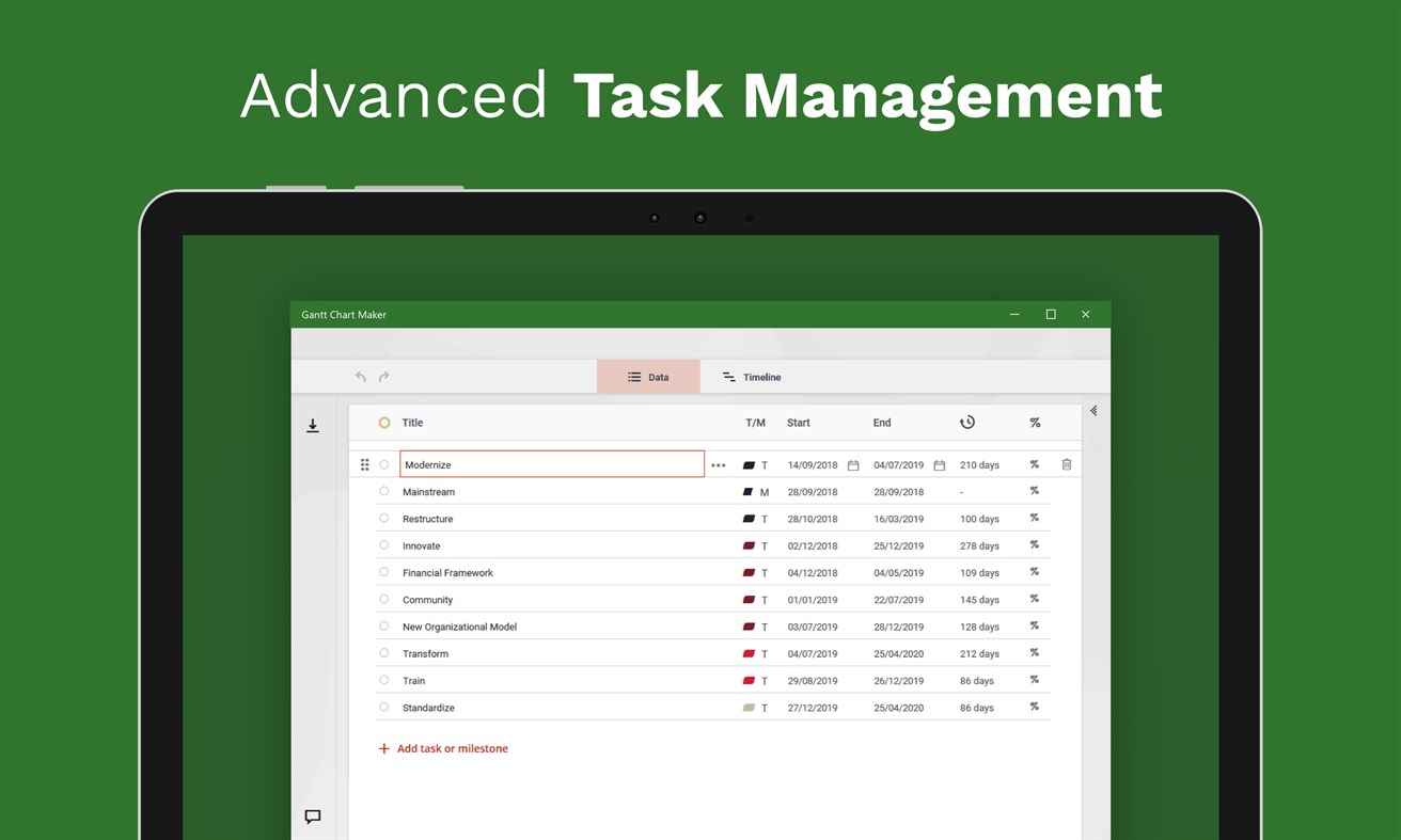 #2. Gantt Chart Maker.. (Windows) By: STA Software