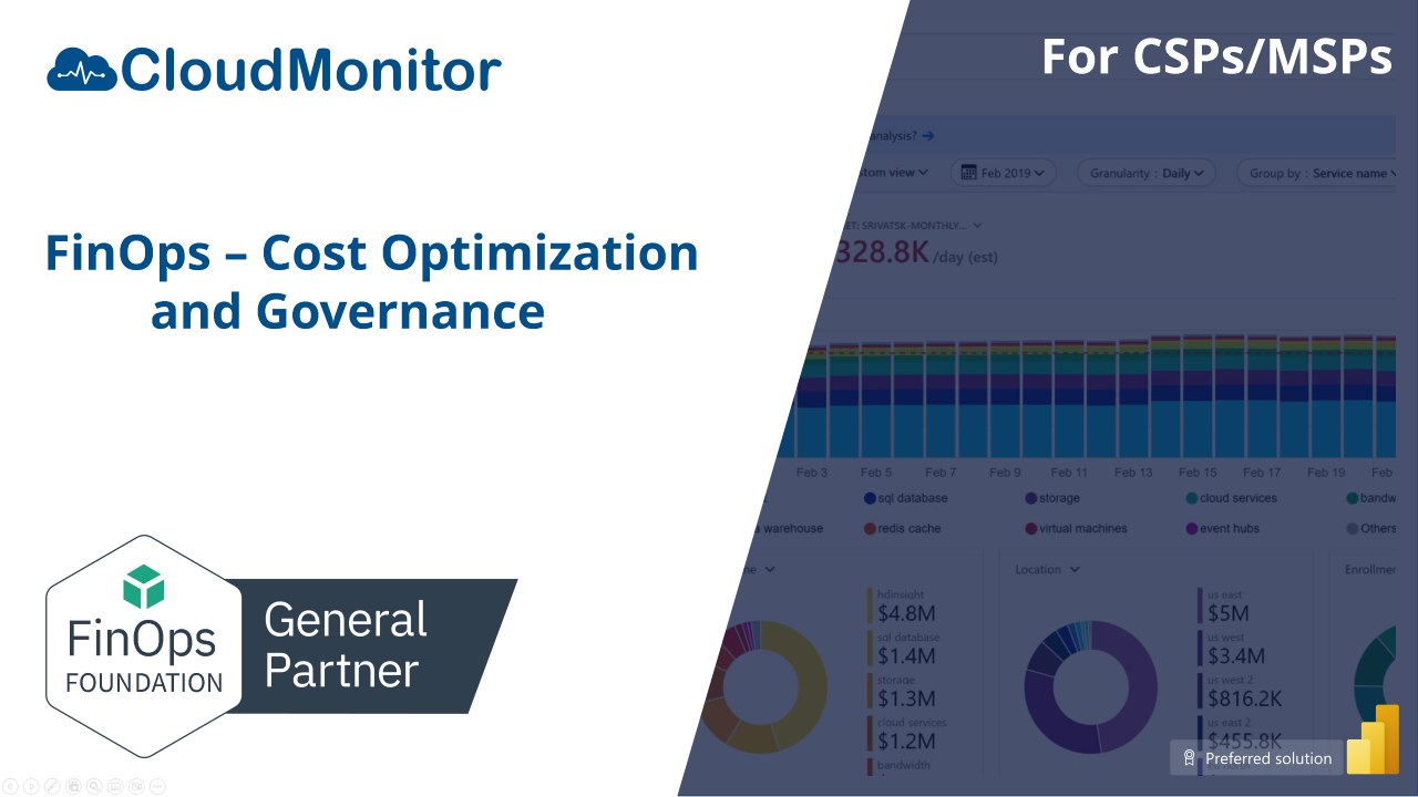 Snapshot 1 of CloudMonitor Azure Cost Management for CSPs - White-labelled FinOps for Cloud Solution Providers and MSPs