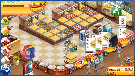 Screenshot: Give them what they want! Main courses as well as snacks, from French fries to ice cream!