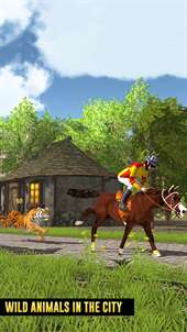 Wild Horse Crazy Run 3D - Tiger Chase Ghost Rider screenshot 2
