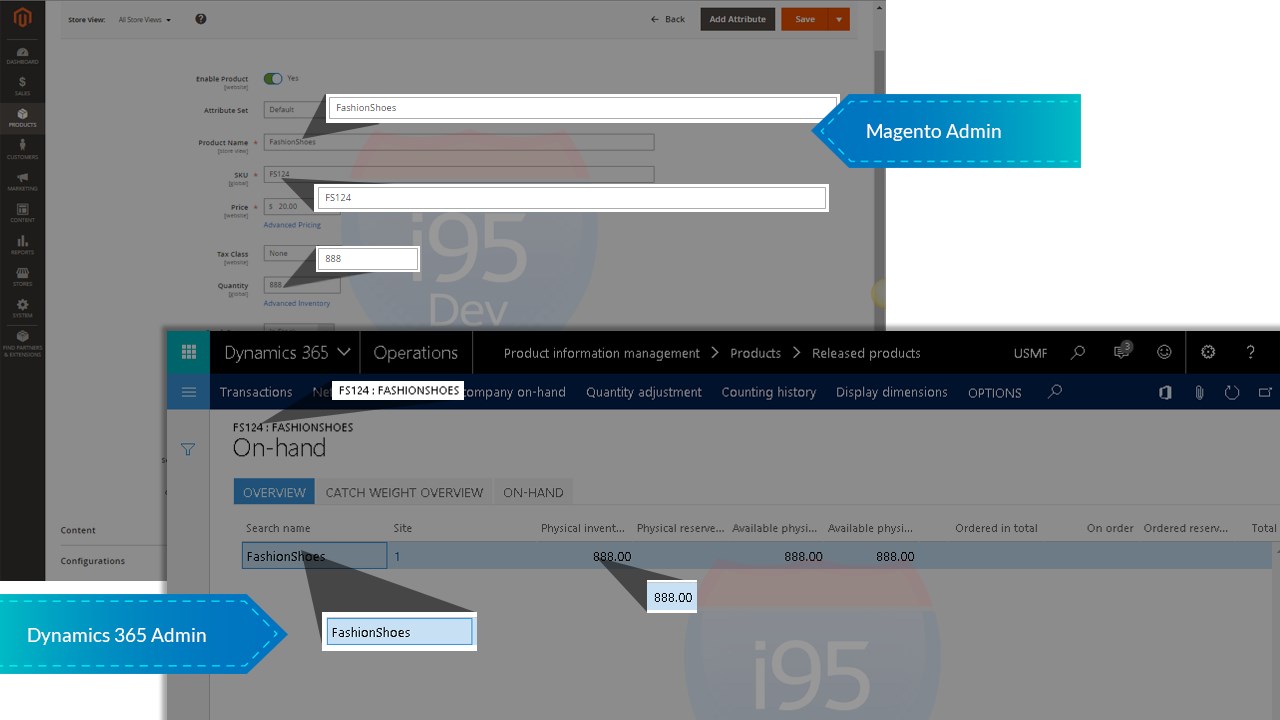 Snapshot 7 of i95Dev Connect for Adobe Commerce and Dynamics 365 Finance Integration
