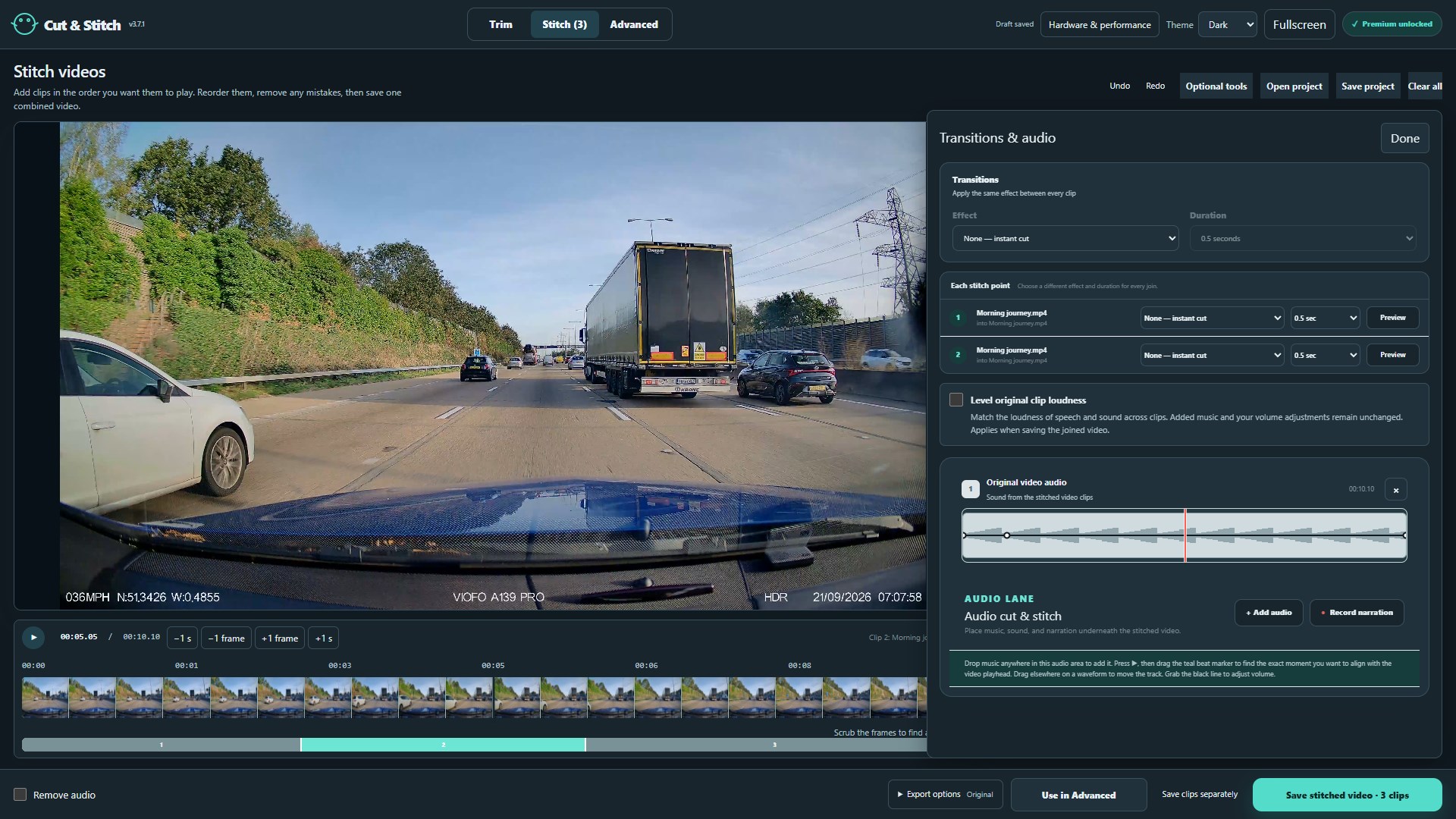 Cut & Stitch Video Editor screenshot