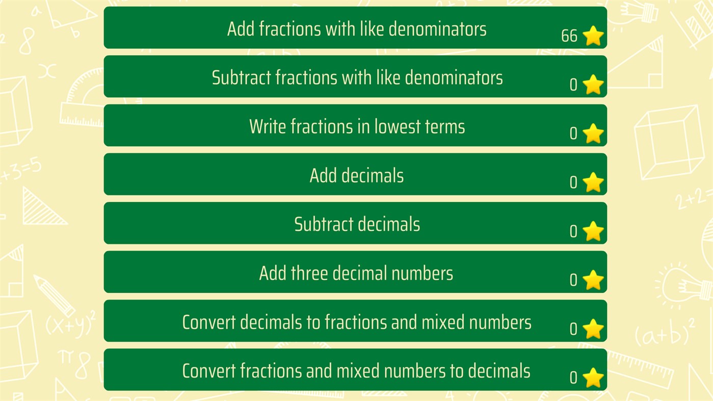 #1. Third grade Math skills - Fractions and Decimals (Windows) Podle: Sergey Malugin