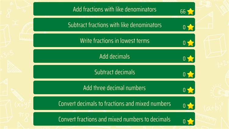 Third grade Math skills - Fractions and Decimals - PC - (Windows)