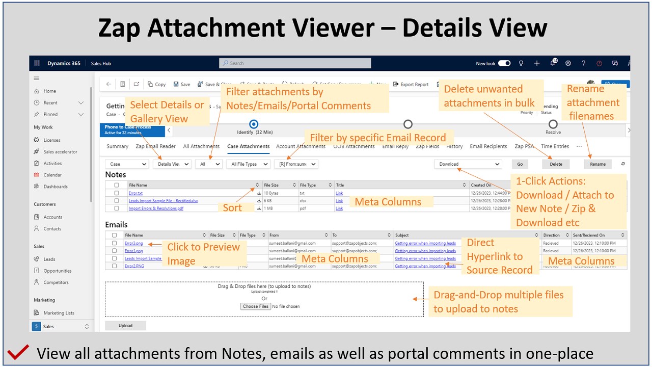 Snapshot 1 of Zap Attachment Viewer - with drag-and-drop