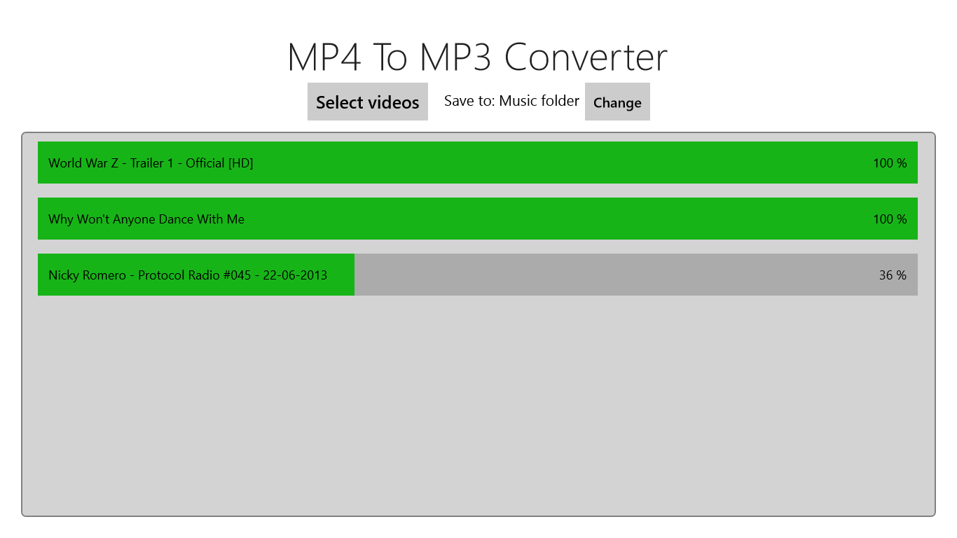 MP4 To MP3 for Windows 10