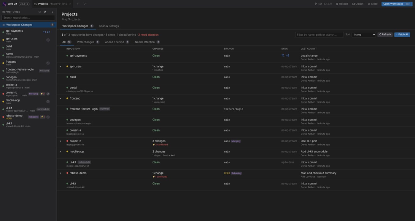 #1. Alfa Git (Windows) بواسطة: pipedev