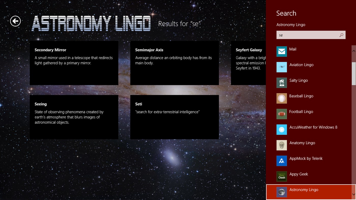 #4. Astronomy Lingo (Windows) Bởi: CodeCreators.ca