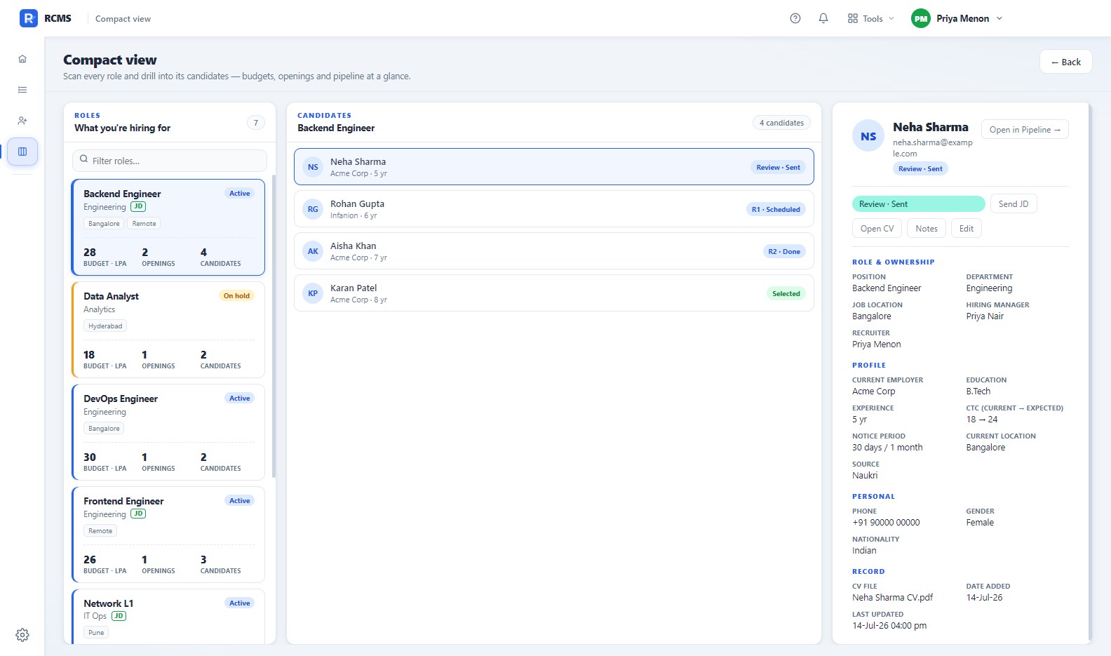 RCMS screenshot