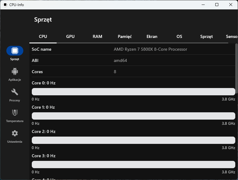 CPU-Info screenshot