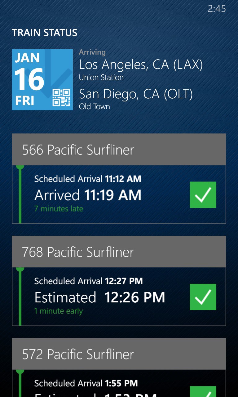 Amtrak for Windows 10 Mobile