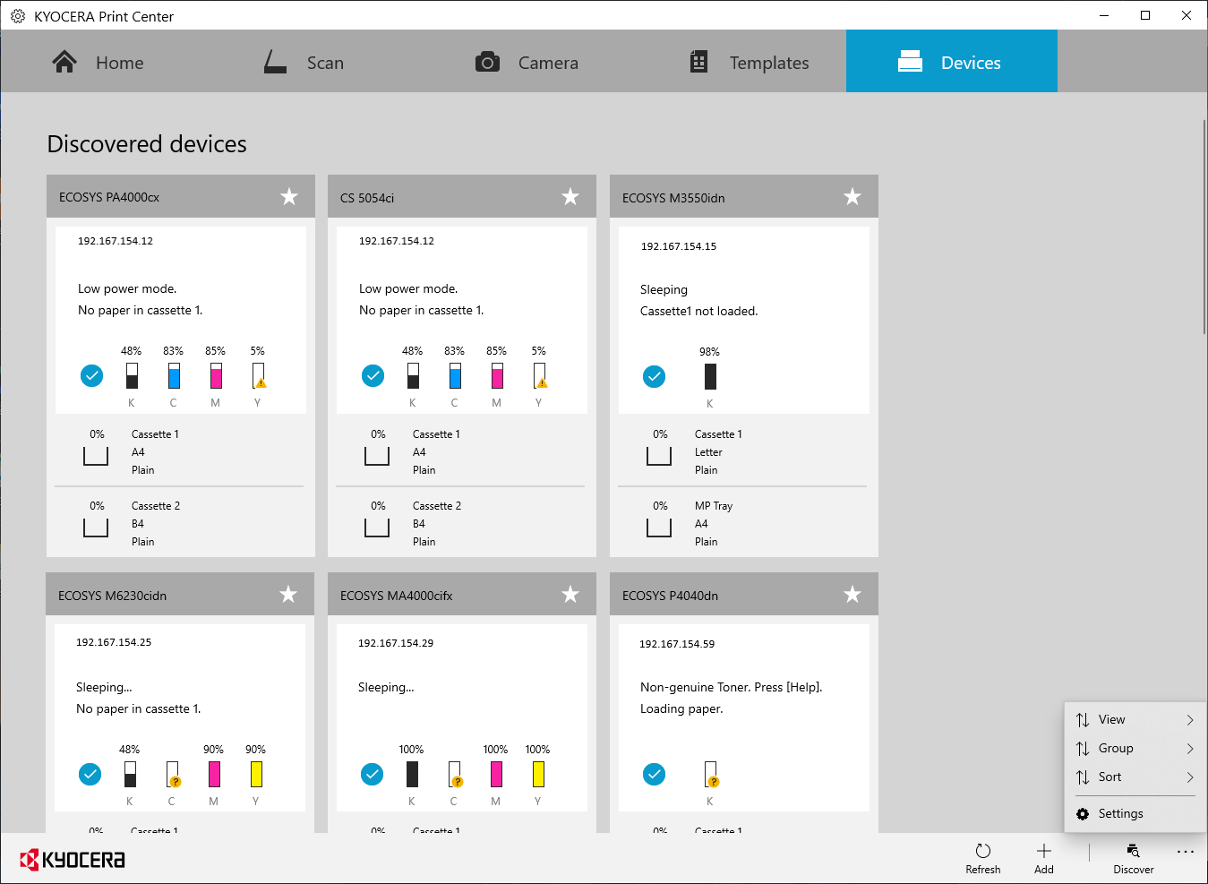 KYOCERA Print Center Screen Pics 3
