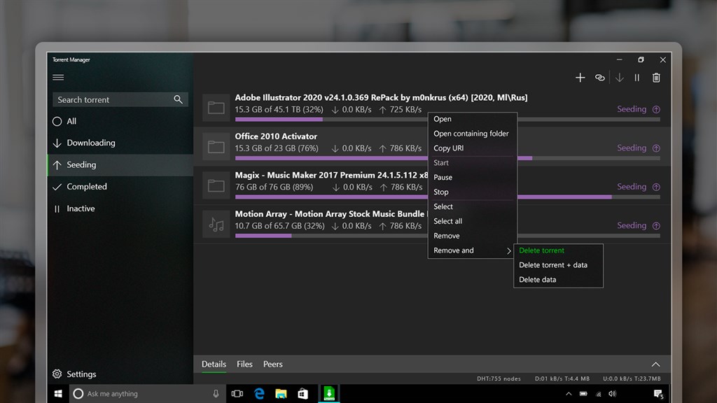 Torrent Manager — Приложения Майкрософт