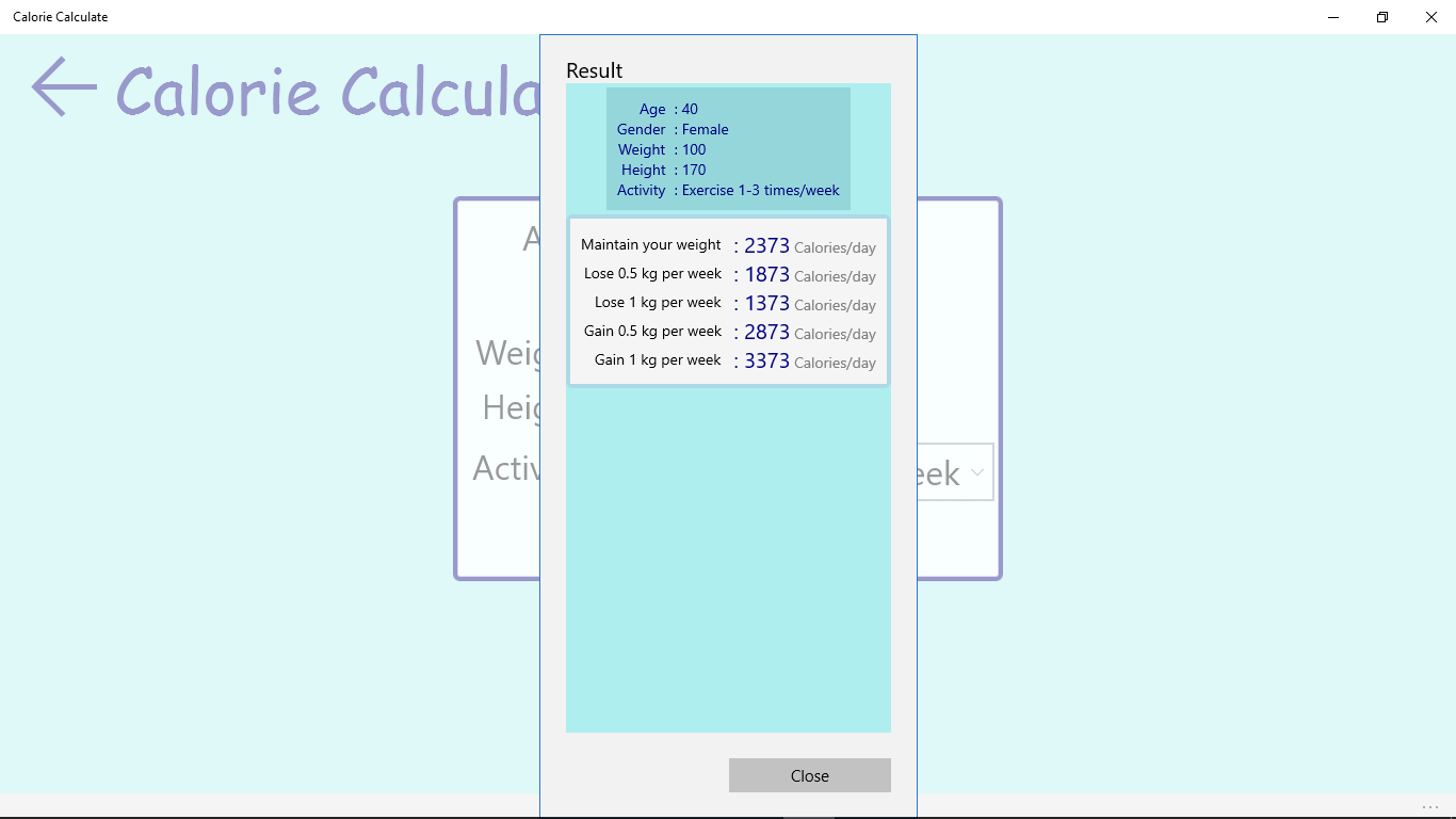 Calorie Calculate Download and install on Windows Microsoft Store