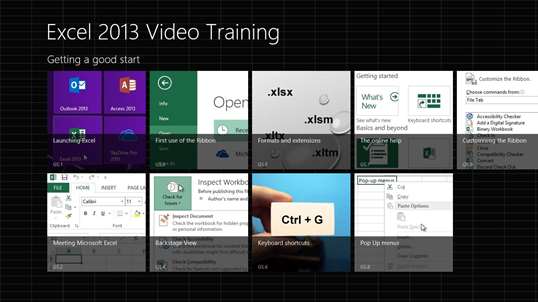 Video training Excel 2013 screenshot 1