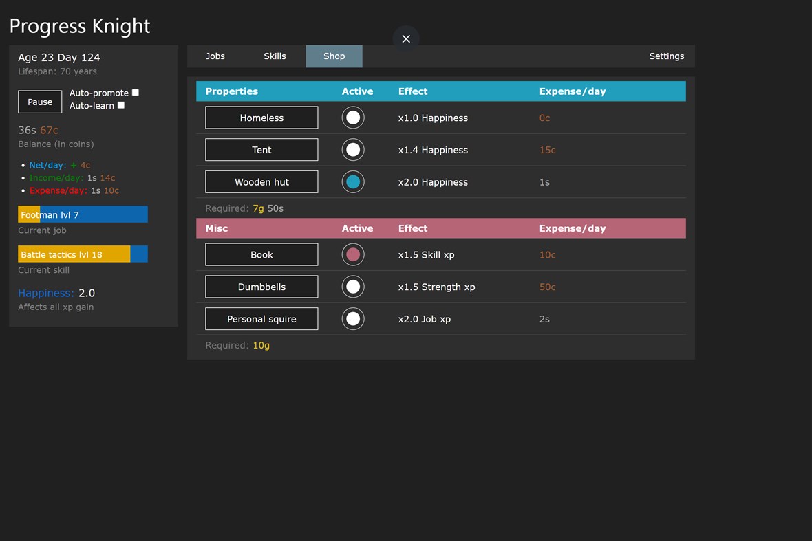 #3. Progress Knight: Idle (Windows) Podle: Imperia Web Network
