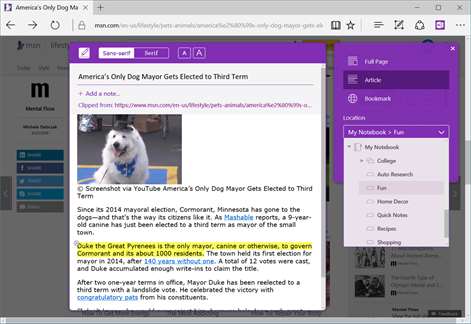 OneNote Web Clipper Screenshots 1
