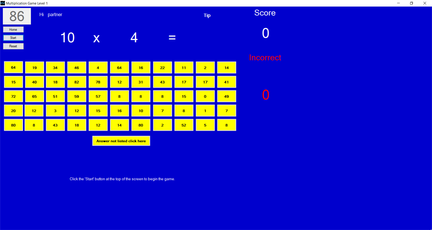 #4. Times Tables Whizz (Windows) By: Nigel James Stanley