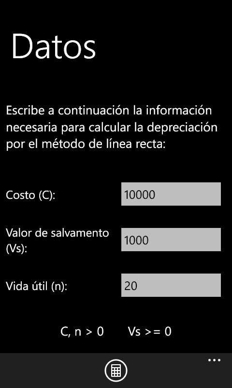 Captura de Pantalla 2 DepreciacionLineal windows