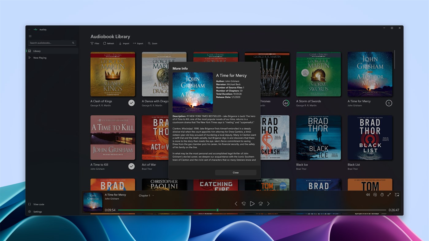 #5. Audibly — Audiobook Player (Windows) De: rstewa
