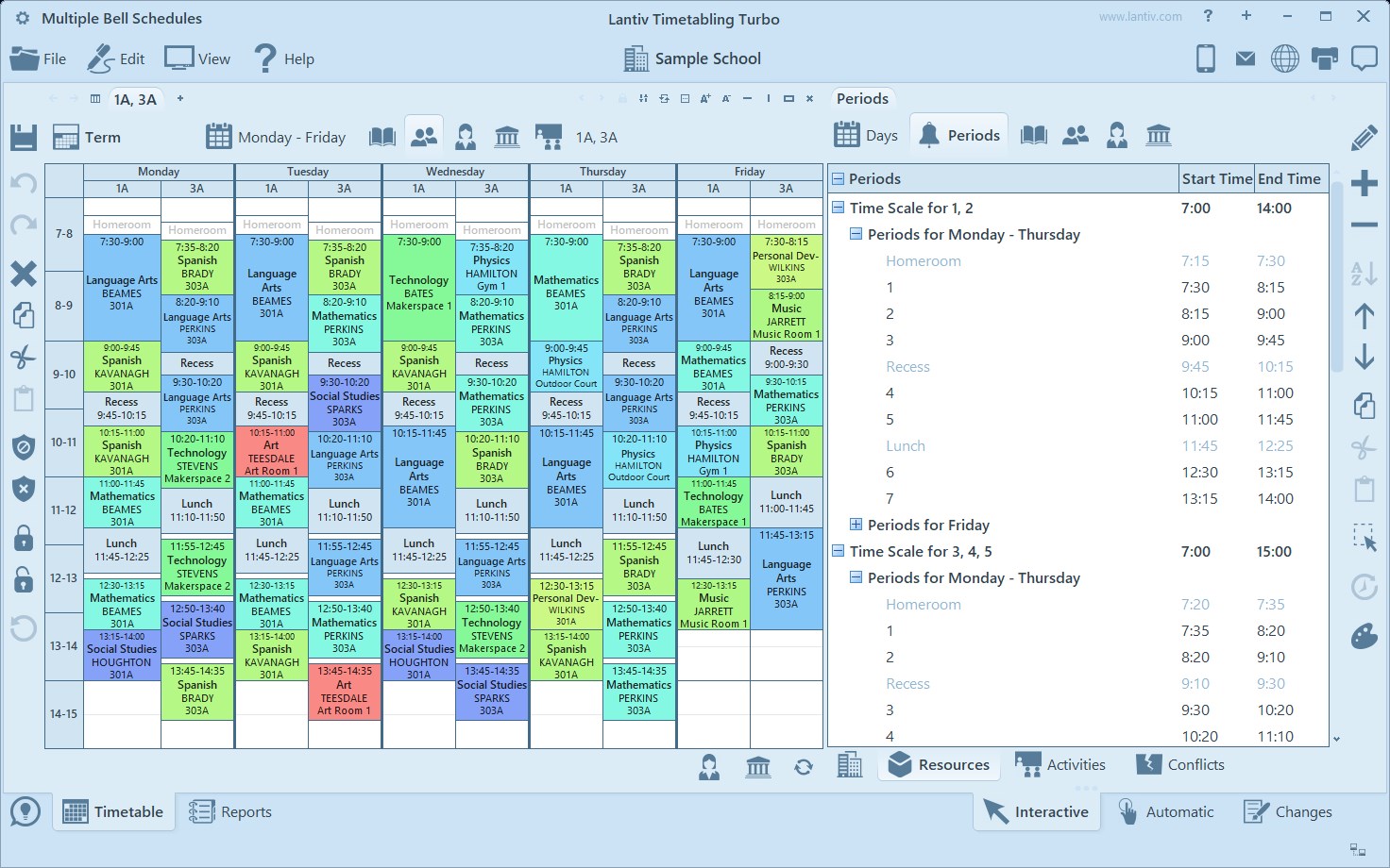 Timetabling Turbo - School scheduling software screenshot
