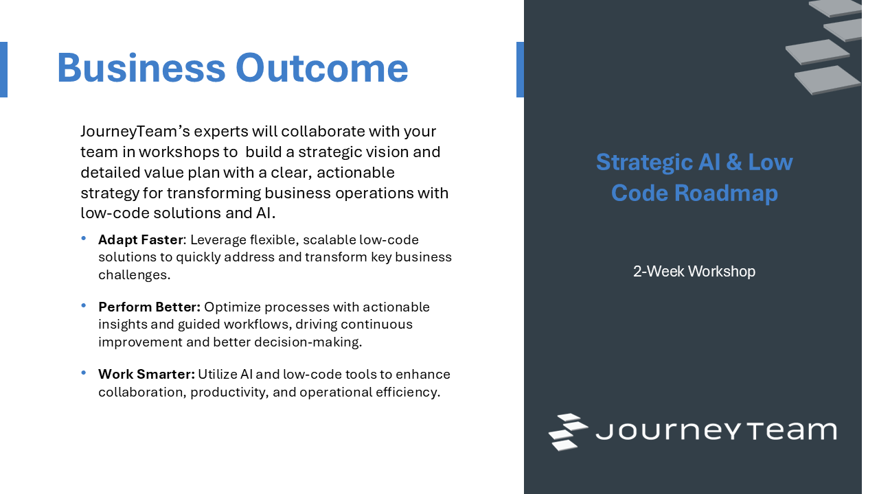 Snapshot 2 of Strategic AI & Low Code Roadmap: 2-Week Workshop