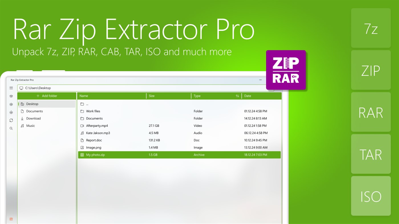 #1. Rar Zip Extractor Pro (Windows) By: Andrii Leshchinskiy