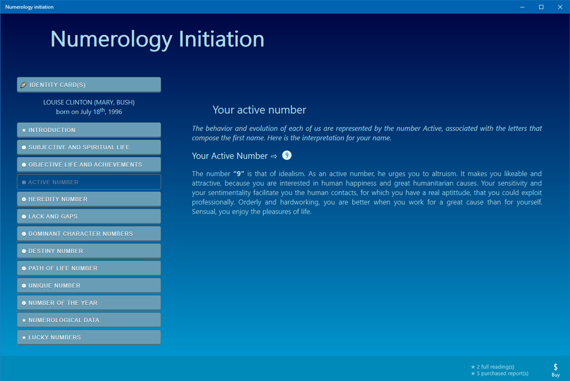 #4. Numerology Initiation (Windows) Ved: astrotools.online