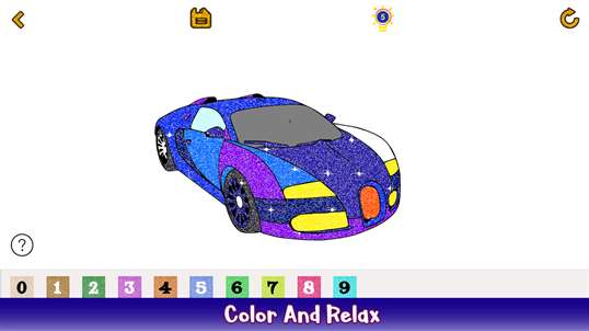 Cars Glitter Color by Number - Vehicles Coloring Book screenshot 5
