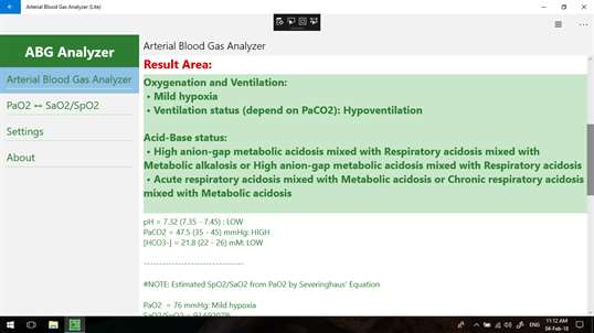 Arterial Blood Gas (Free) screenshot 2