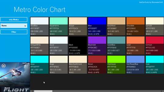 bwDevTools: Metro Color Chart screenshot 3