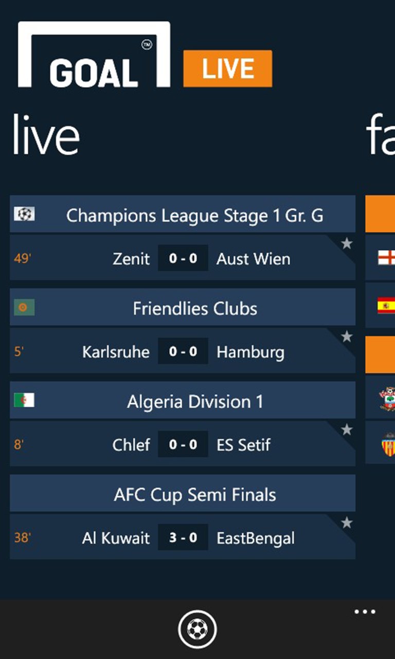 Goal Live Scores For Windows 10 Mobile