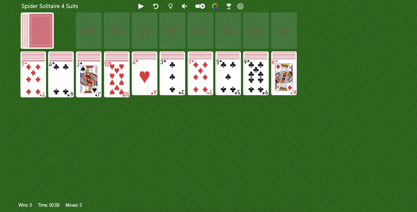 #1. Spider Solitaire 4 Suits (Windows) By: Solitiaren