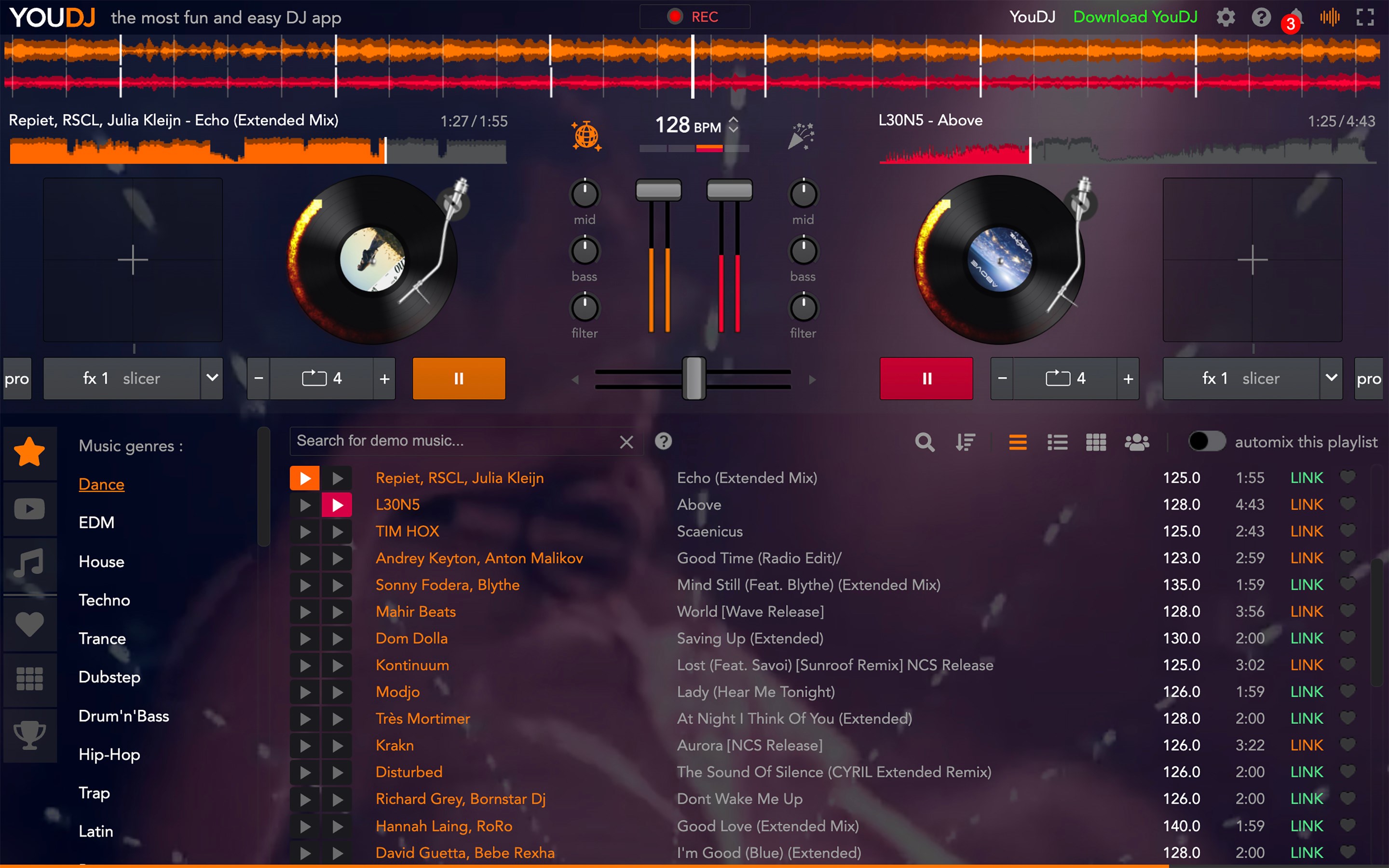 YouDJ Mixer - Easy DJ app screenshot