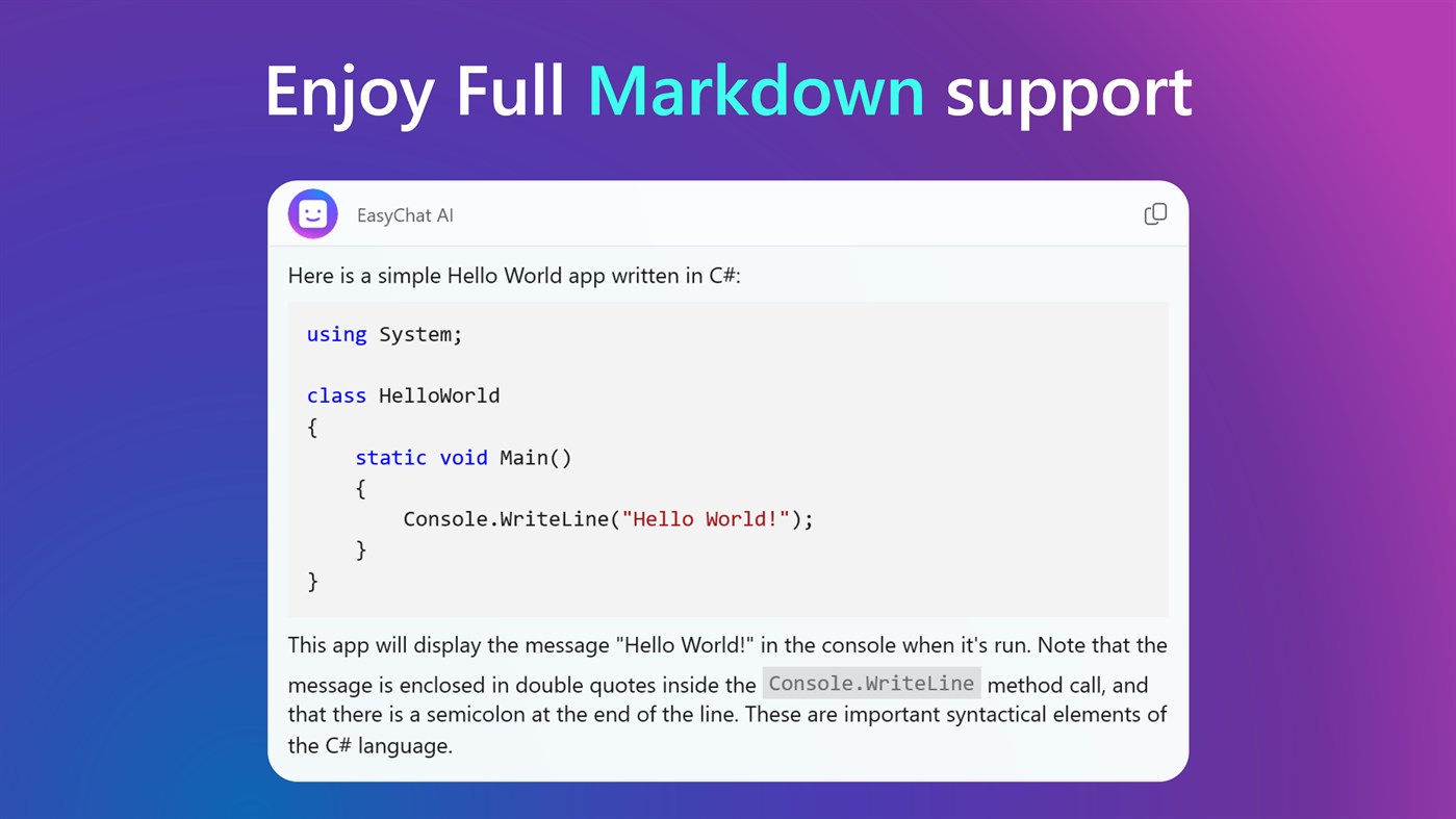 #4. Easy Chat AI (Windows) By: Tim Grabinat