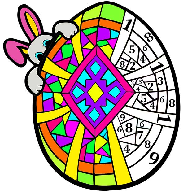 Easter Eggs Color by Number - Adult Coloring Book