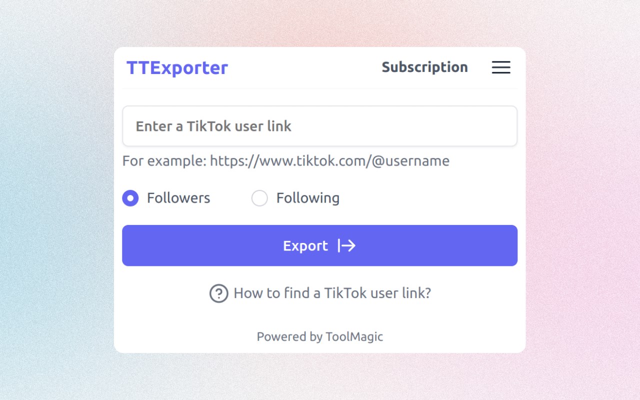 TTExporter - Export TikTok Followers