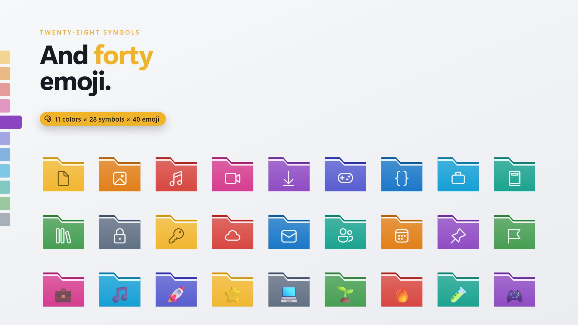 The symbol and emoji grid in Custom Folder Icon Changer