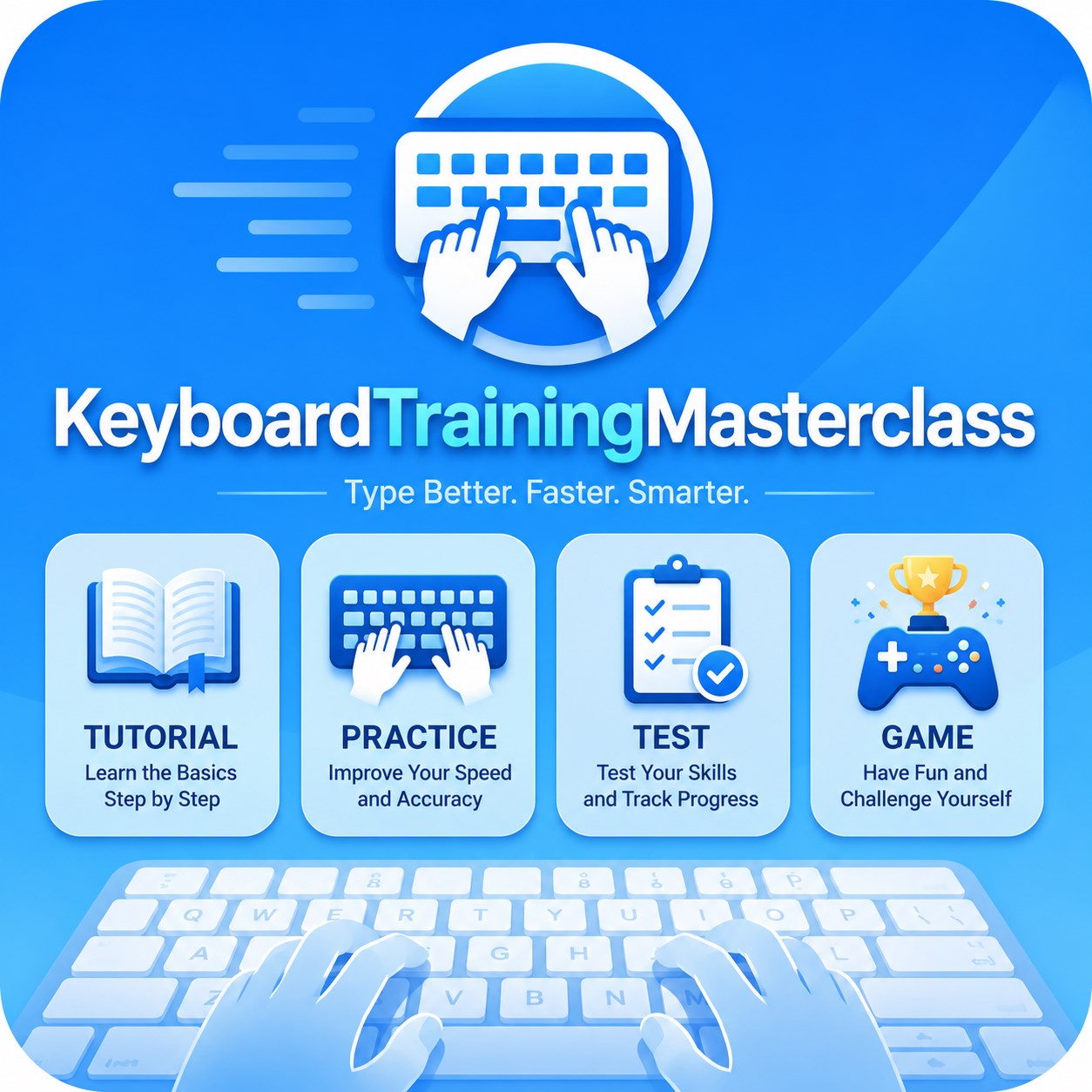 Keyboard Training Masterclass - Typing Practice, Speed Tests & Games screenshot