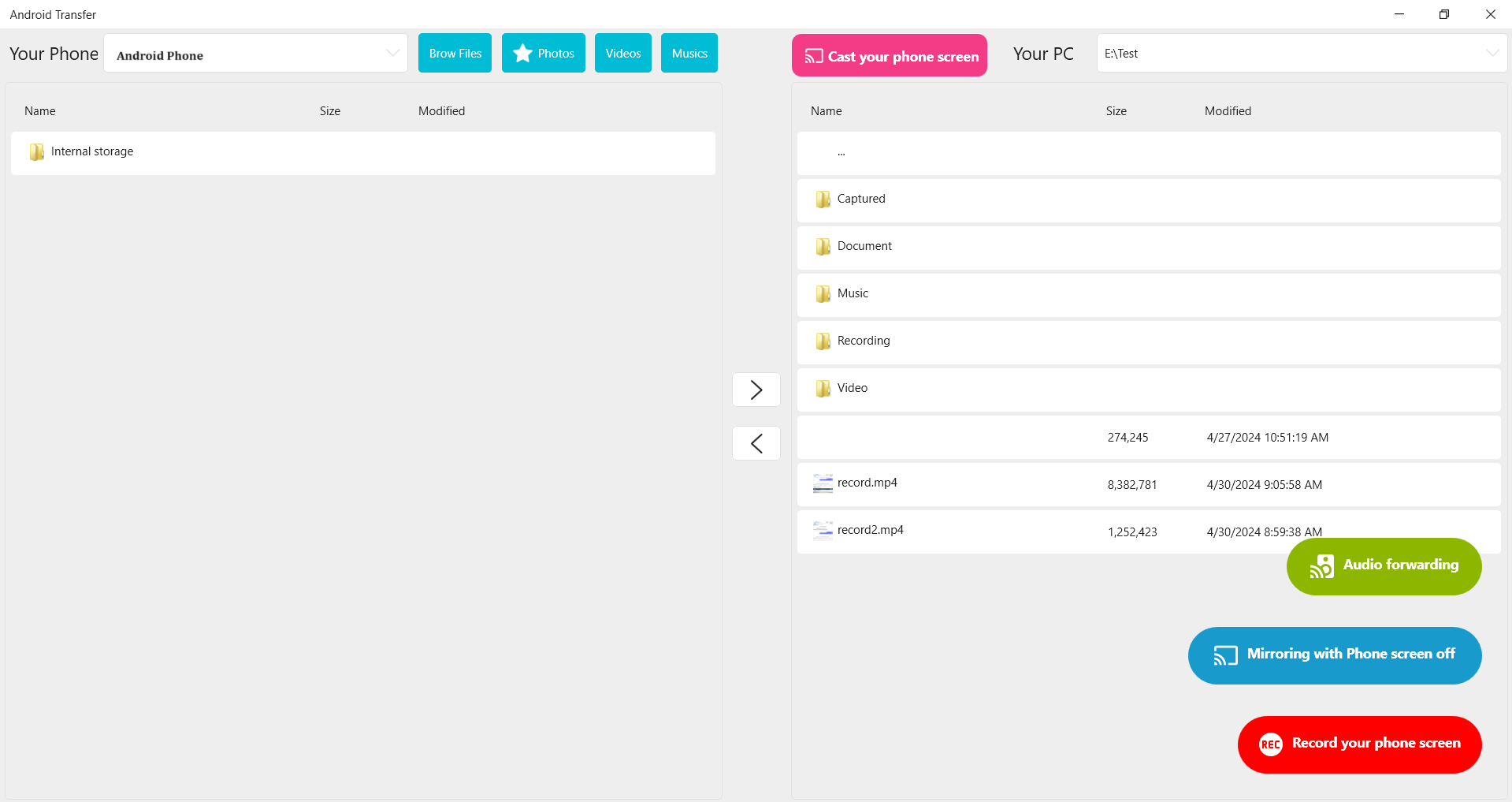 Android File Transfer - Screen Mirroring to PC screenshot