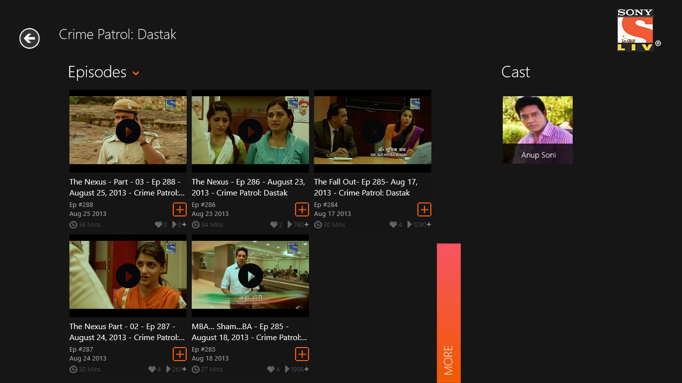 Sony LIV for Windows 10