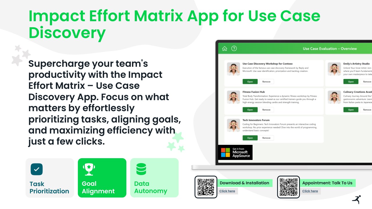 Snapshot 1 of Impact Effort Matrix App