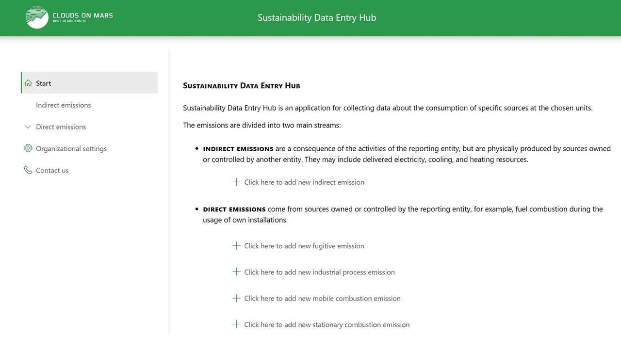 Snapshot 1 of App for ESG Data Collection