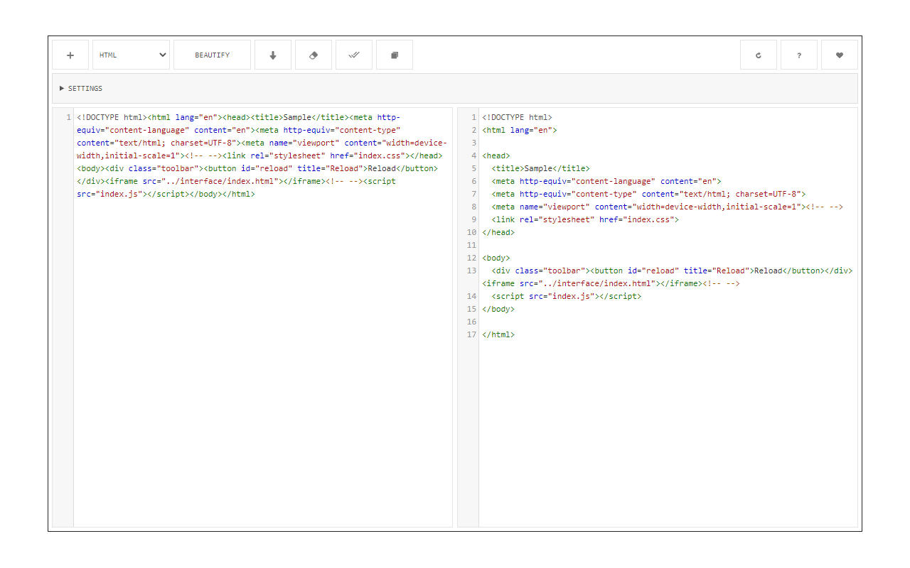 Code Beautifier (JS, CSS, HTML)